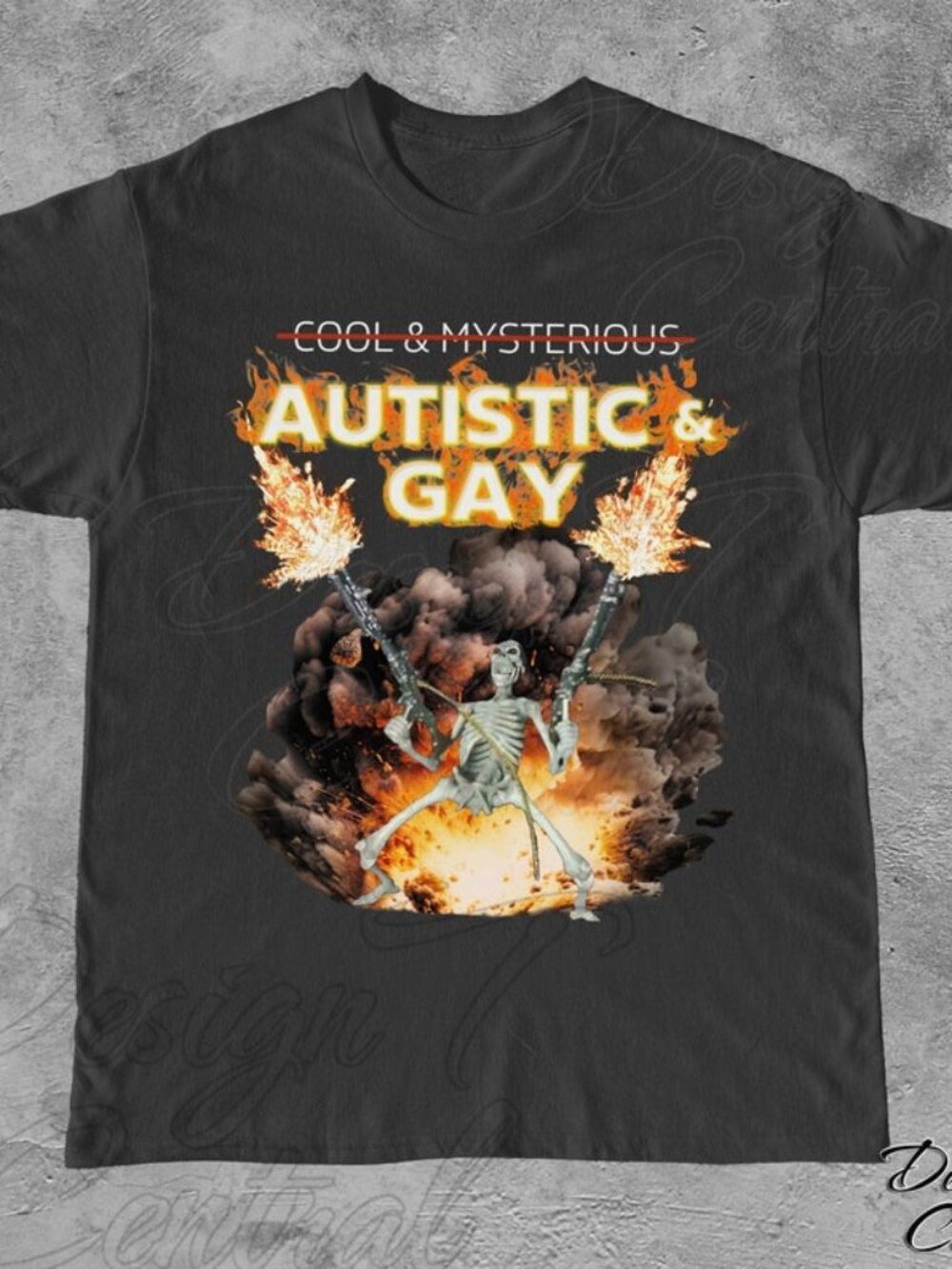 Autistic and Gay Skeleton Explosion T-Shirt